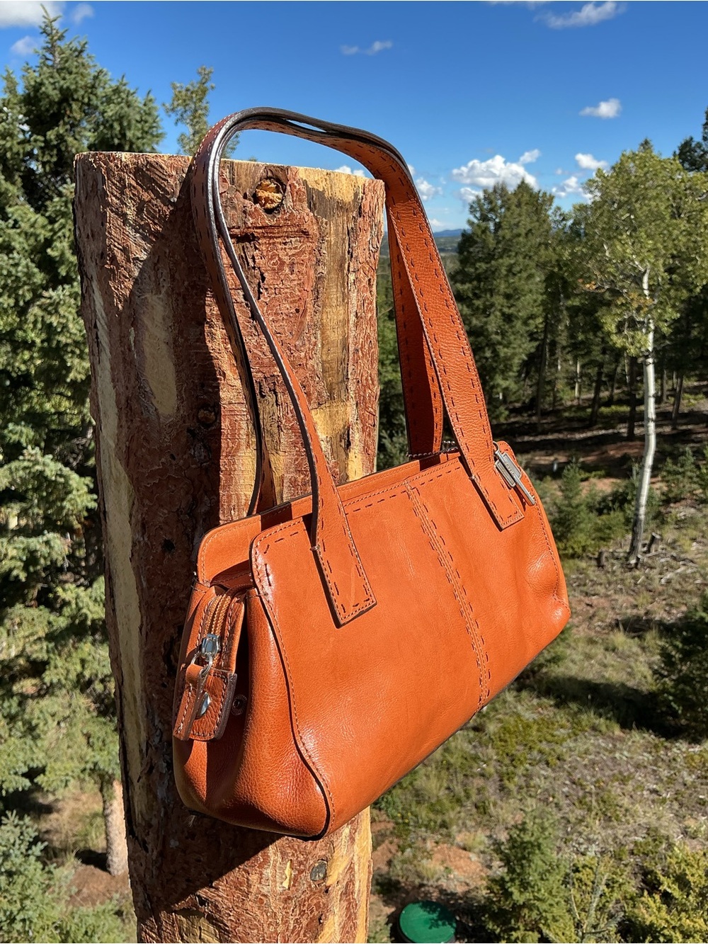 Vintage Fossil ZB9015 Cognac Leather Satchel- Like New Condition - Picture 2 of 16